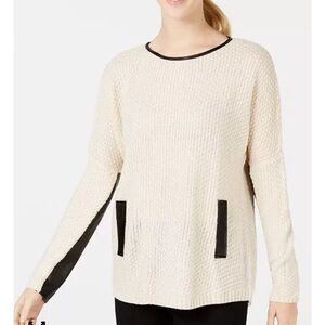A. Byer Tan Sweater with Black Trim 💛
